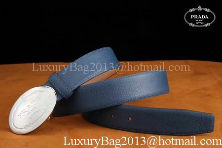 Prada Leather Belt PD0805 Blue