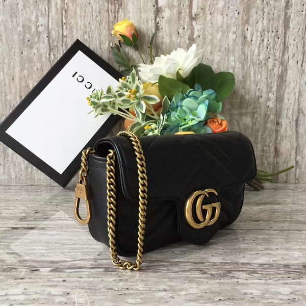 Gucci GG Marmont Velvet Nano Shoulder Bag 476433A Black