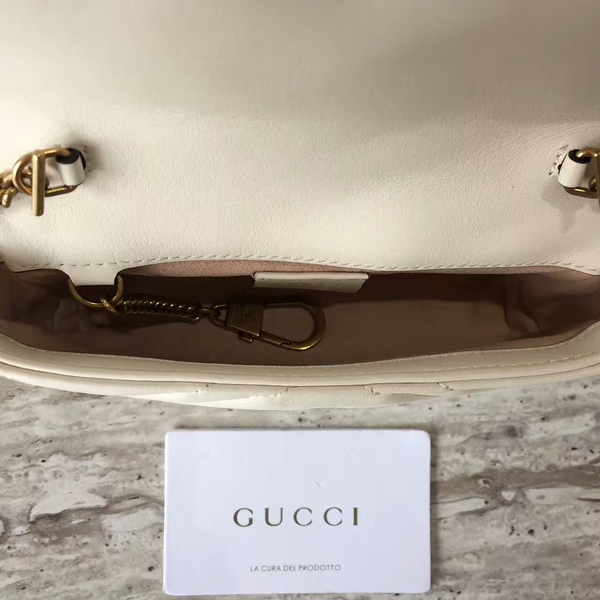 Gucci GG Marmont Velvet Nano Shoulder Bag 476433A White