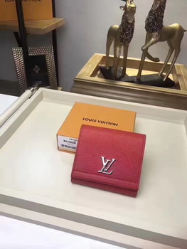 Louis Vuitton Calf Leather LOCKME II COMPACT WALLET M64309 Red