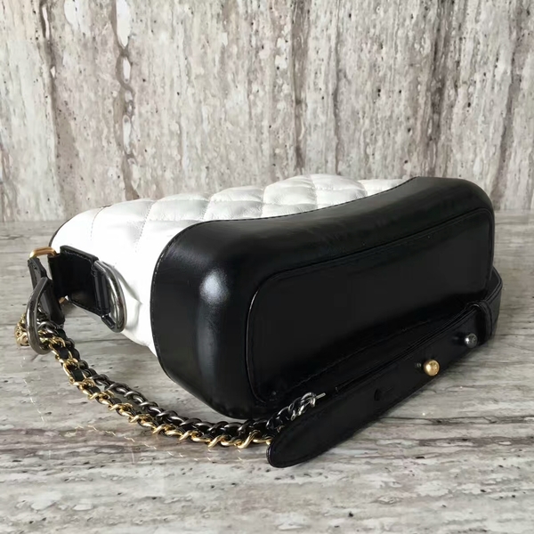 Chanel Gabrielly Calf Leather Shoulder Bag 93823 Black&White