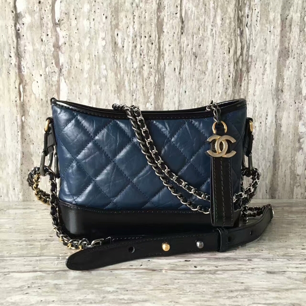 Chanel Gabrielly Calf Leather Shoulder Bag 93823 Blue