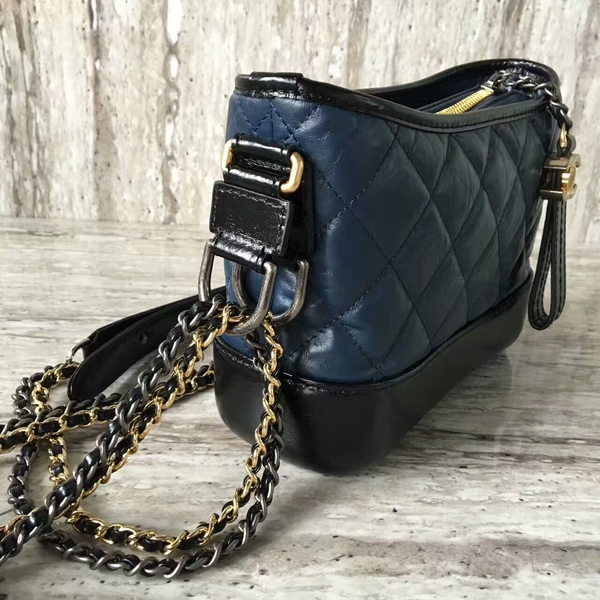 Chanel Gabrielly Calf Leather Shoulder Bag 93823 Blue