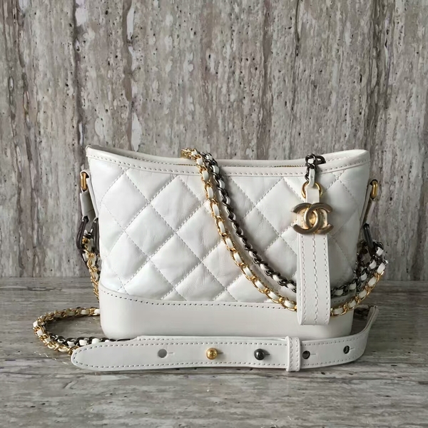 Chanel Gabrielly Calf Leather Shoulder Bag 93823 White