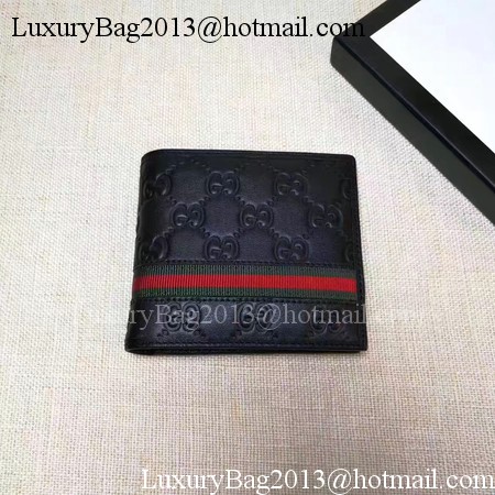 Gucci Bi-Fold GG Leather Wallet 138042 Black
