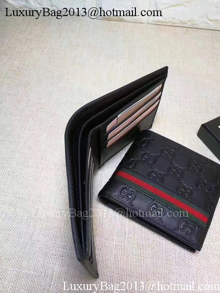 Gucci Bi-Fold GG Leather Wallet 138042 Black