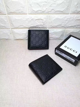 Gucci Bi-Fold GG Leather Wallet 145754 Black