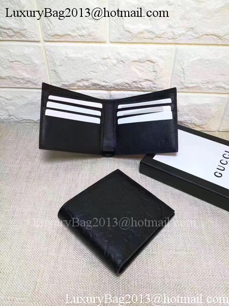 Gucci Bi-Fold GG Leather Wallet 145754 Black