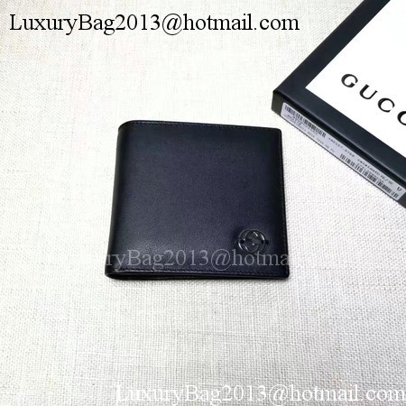 Gucci Calfskin Leather Bi-fold Wallet 256334 Black