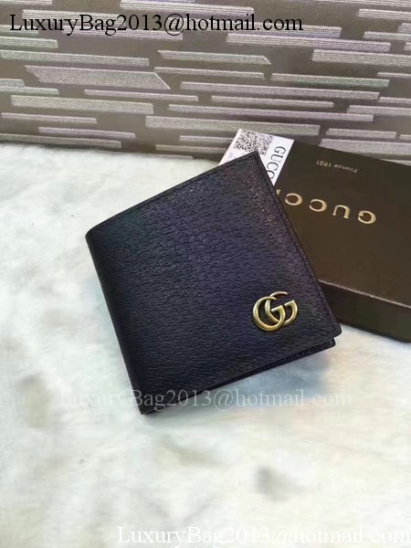 Gucci Calfskin Leather Bi-fold Wallet 308726 Black