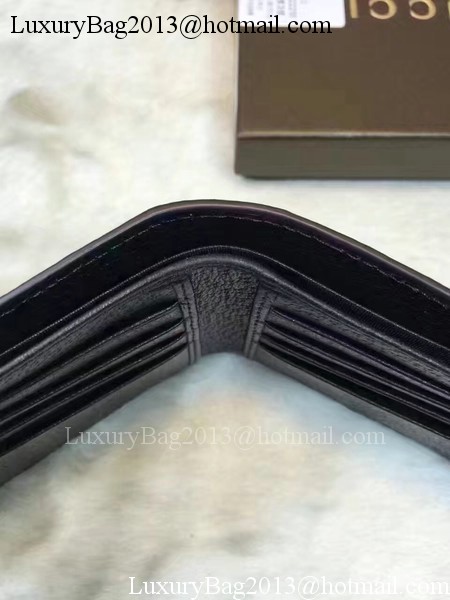 Gucci Calfskin Leather Bi-fold Wallet 308726 Black