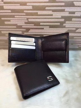 Gucci Calfskin Leather Bi-fold Wallet 308795 Black