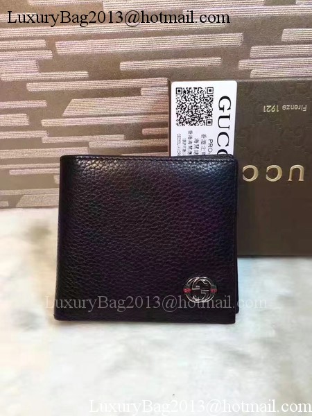 Gucci Calfskin Leather Bi-fold Wallet 308795 Black