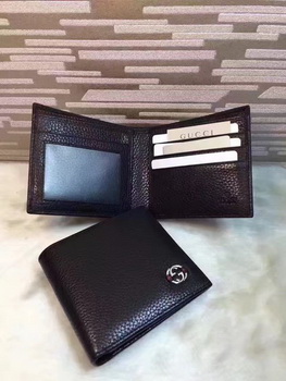Gucci Calfskin Leather Bi-fold Wallet 308798 Black