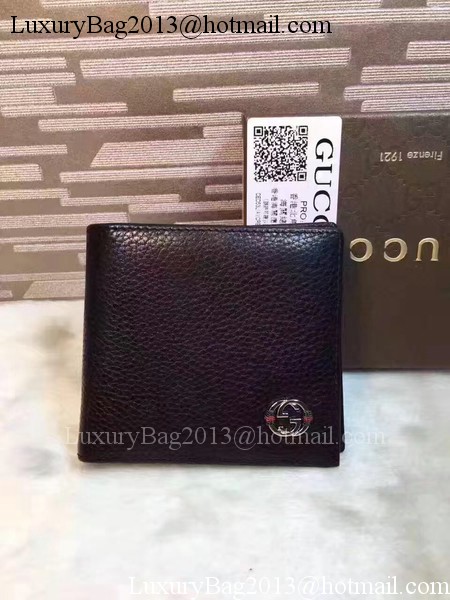Gucci Calfskin Leather Bi-fold Wallet 308798 Black