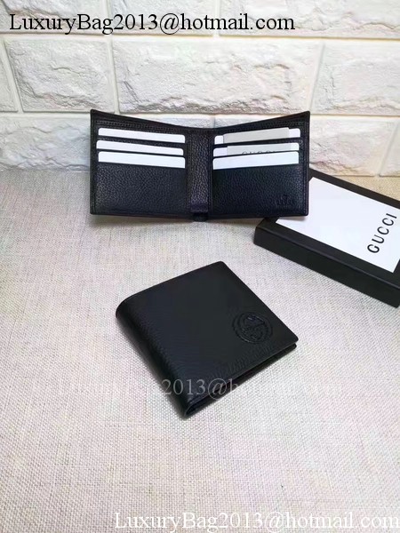 Gucci Calfskin Leather Bi-fold Wallet 322114 Black