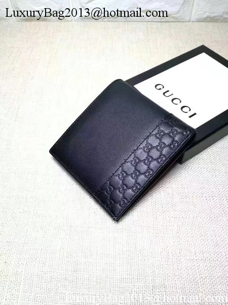 Gucci Guccissima Leather Bi-fold Wallet 256408 Black