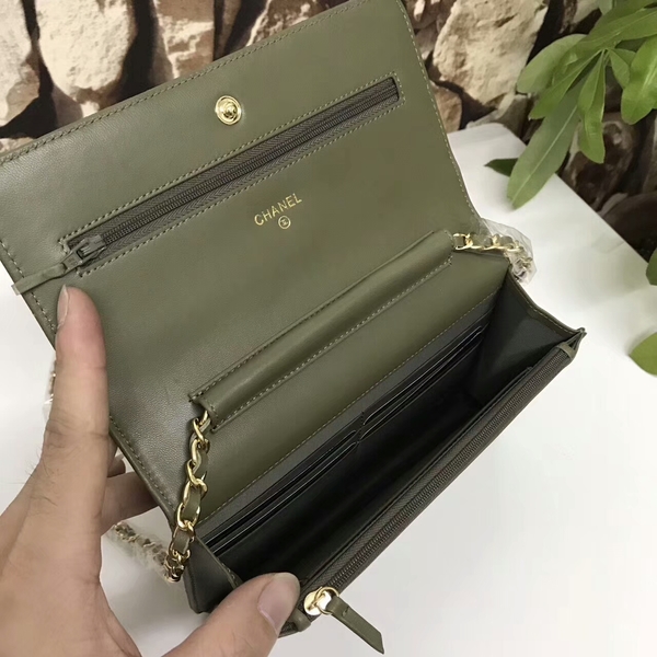 Chanel Classic Flap Bags Atrovirens Original Sheepskin Leather 33815 Glod