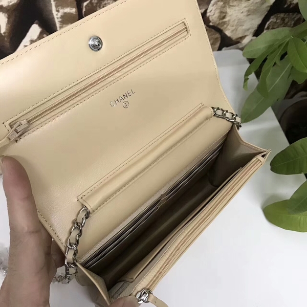 Chanel Classic Flap Bags Camel Original Sheepskin Leather 33815 Silver