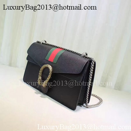 Gucci Dionysus Leather Shoulder Bag 400249 Black