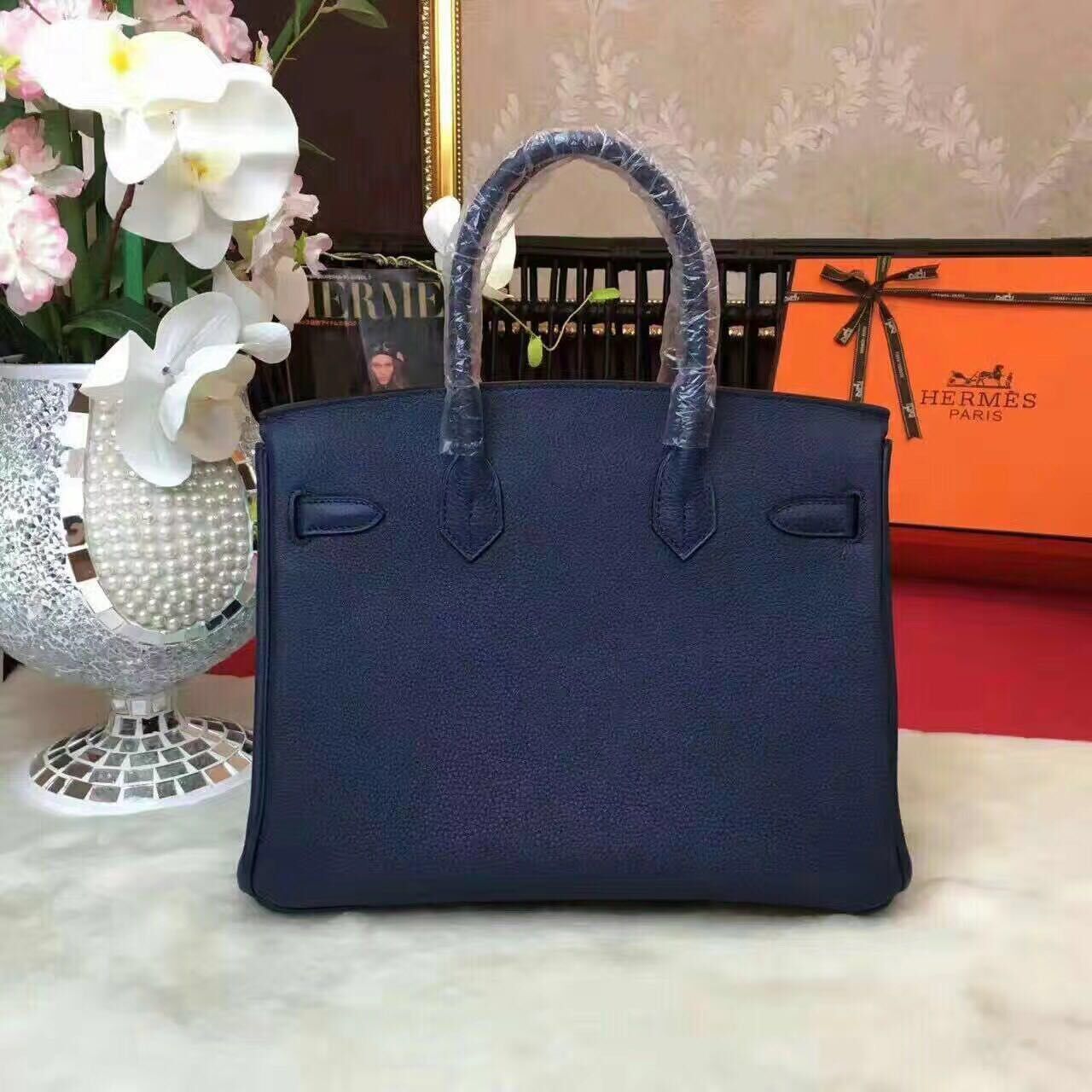 Hermes Birkin Bag Original Leather 17825 Blue