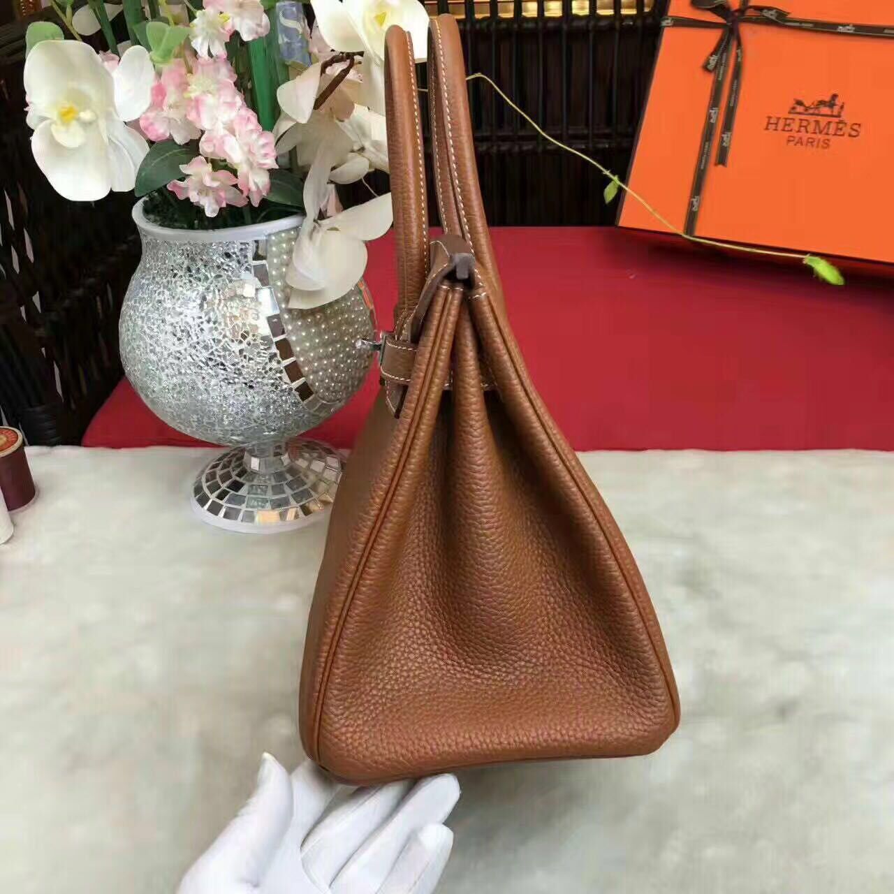 Hermes Birkin Bag Original Leather 17825 Brown