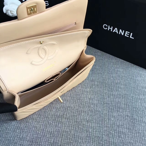 Chanel Flap Shoulder Bags Camel Original Sheepskin CF1112 Gold