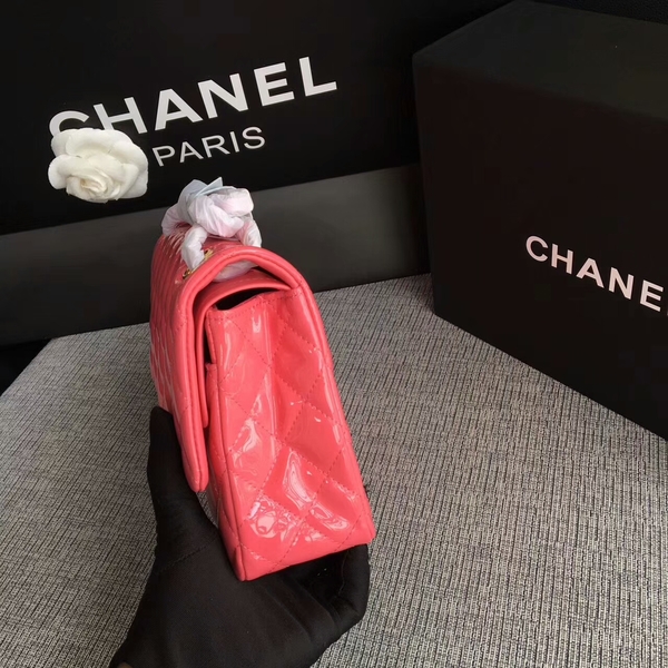 Chanel Flap Shoulder Bags Pink Original Patent Leather CF1112 Gold