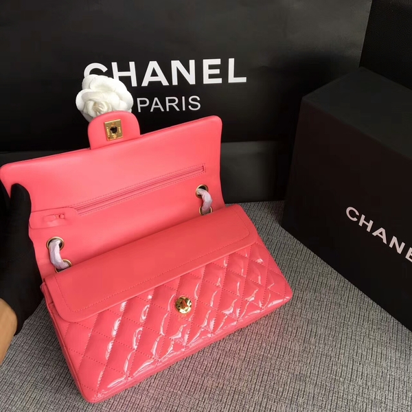 Chanel Flap Shoulder Bags Pink Original Patent Leather CF1112 Gold