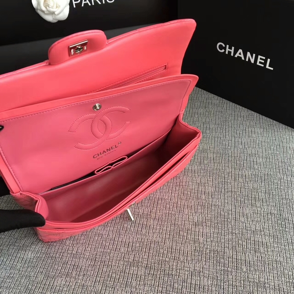 Chanel Flap Shoulder Bags Pink Original Patent Leather CF1112 Silver
