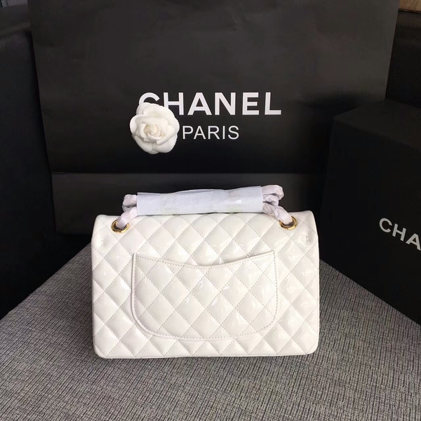 Chanel Flap Shoulder Bags White Original Patent Leather CF1112 Gold