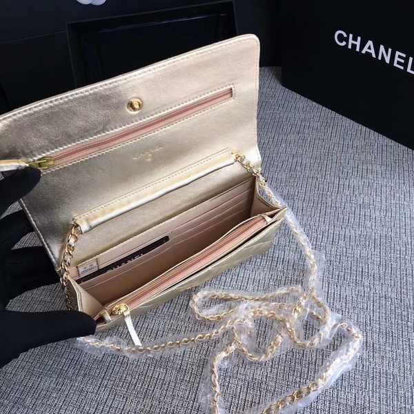 Chanel WOC Flap Bag Original Sheepskin Leather 33814A Glod