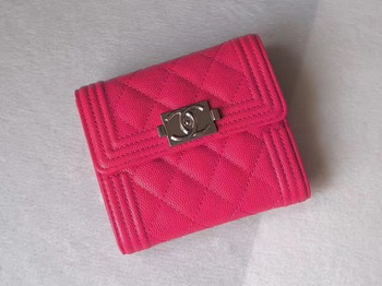 Chanel Matelasse Bi-Fold Wallet Rose Cannage Patterns A48980 Silver