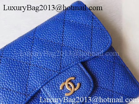 Chanel Tri-Fold Wallet Cannage Pattern Leather A48981 Blue Chanel Tri-Fold Wallet Cannage Pattern Leather A48981 Blue