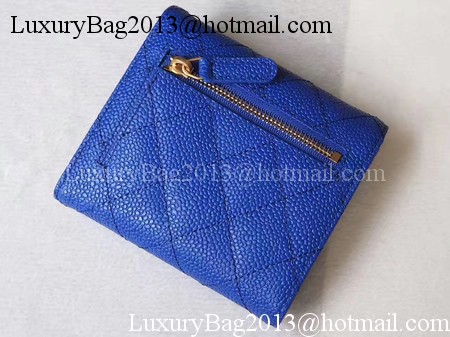 Chanel Tri-Fold Wallet Cannage Pattern Leather A48981 Blue Chanel Tri-Fold Wallet Cannage Pattern Leather A48981 Blue