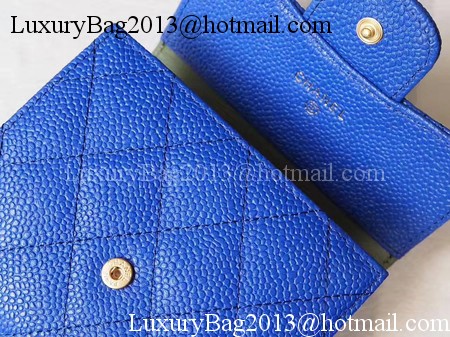 Chanel Tri-Fold Wallet Cannage Pattern Leather A48981 Blue Chanel Tri-Fold Wallet Cannage Pattern Leather A48981 Blue