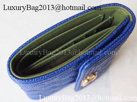 Chanel Tri-Fold Wallet Cannage Pattern Leather A48981 Blue Chanel Tri-Fold Wallet Cannage Pattern Leather A48981 Blue