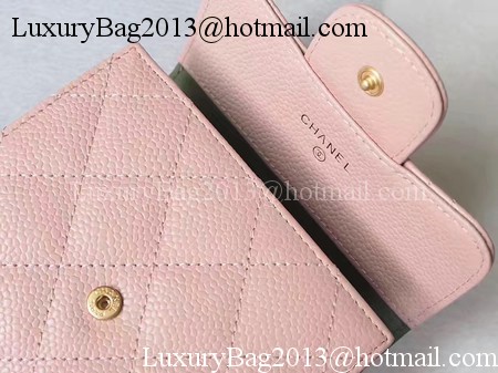 Chanel Tri-Fold Wallet Cannage Pattern Leather A48981 Pink Chanel Tri-Fold Wallet Cannage Pattern Leather A48981 Pink