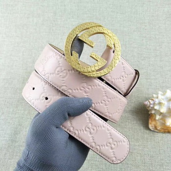 Gucci 38mm Leather Belt GG57099 Pink