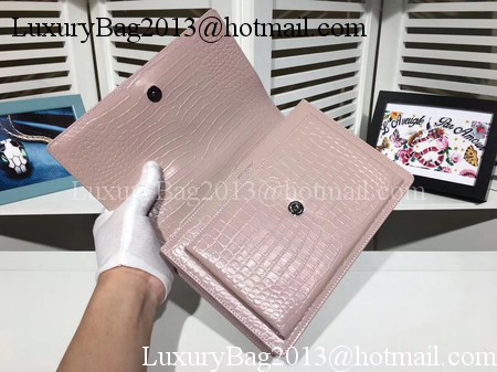 Yves Saint Laurent Croco Leather Cross-body Shoulder Bag Y00931 Pink