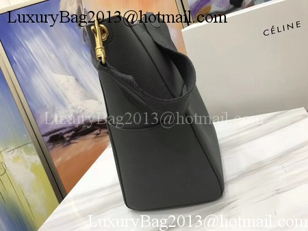 CELINE Sangle Seau Bag in Litchi Leather C3371 Grey