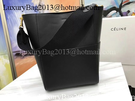 CELINE Sangle Seau Bag in Smooth Leather C3371 Black