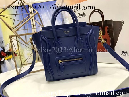 Celine Luggage Nano Tote Bag Original Leather CC3560 Blue