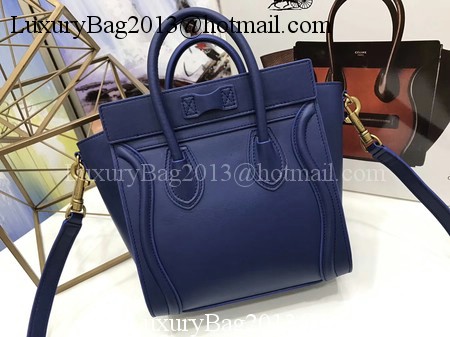 Celine Luggage Nano Tote Bag Original Leather CC3560 Blue