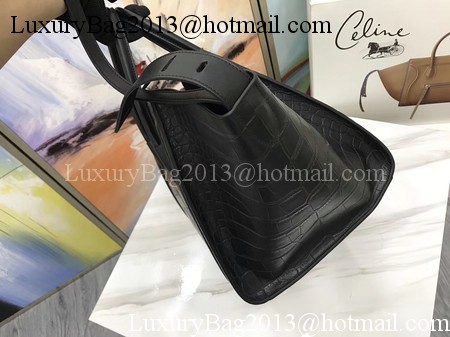 Celine Luggage Phantom Tote Bag Croco Leather CT3372 Black