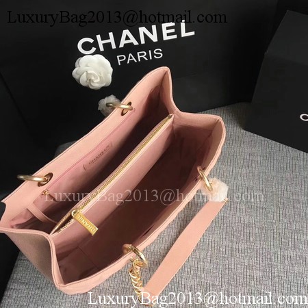Chanel LE Boy Grand Shopping Tote Bag GST Pink Cannage Pattern A50995 Gold