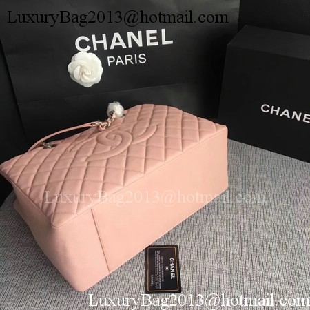 Chanel LE Boy Grand Shopping Tote Bag GST Pink Cannage Pattern A50995 Silver