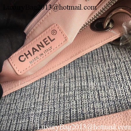 Chanel LE Boy Grand Shopping Tote Bag GST Pink Cannage Pattern A50995 Silver