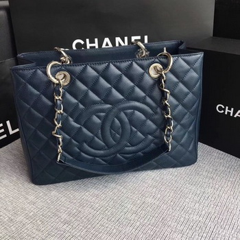 Chanel LE Boy Grand Shopping Tote Bag GST Royal Cannage Pattern A50995 Silver