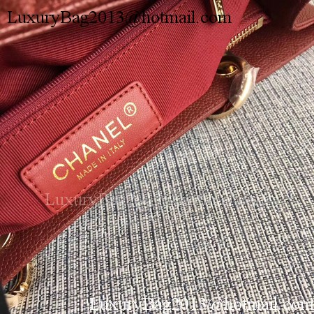 Chanel LE Boy Grand Shopping Tote Bag GST Wine Cannage Pattern A50995 Gold
